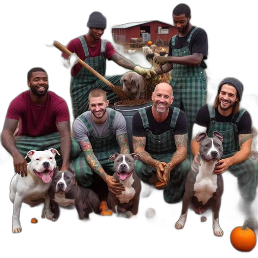 staff, animal, group, seven transparent PNG cut-out
