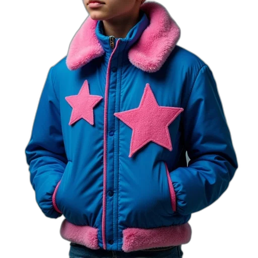 jacket, staff, vaporwave, 3d render transparent PNG cut-out