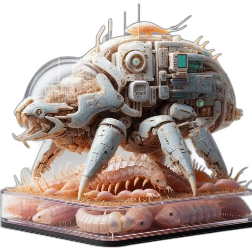 creature, robot, concept art, 3d render transparent PNG cut-out