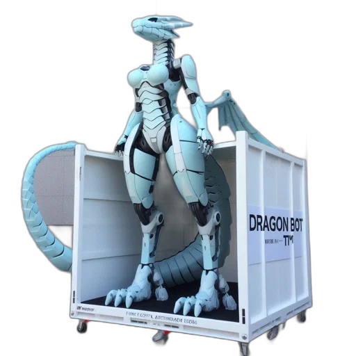 dragon, robot, creature, 3d render transparent PNG cut-out