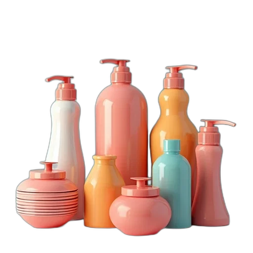 bottle, 3d render, pastel, colorful transparent PNG cut-out