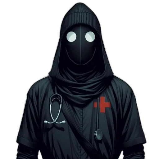 jacket, mask, staff, face transparent PNG cut-out