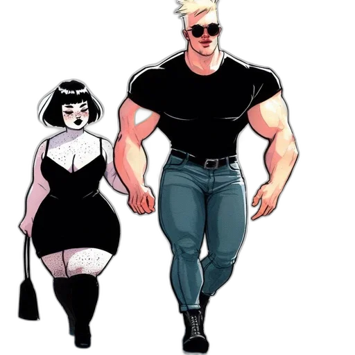 comic book art, concept art, cartoon, cyberpunk transparent PNG cut-out
