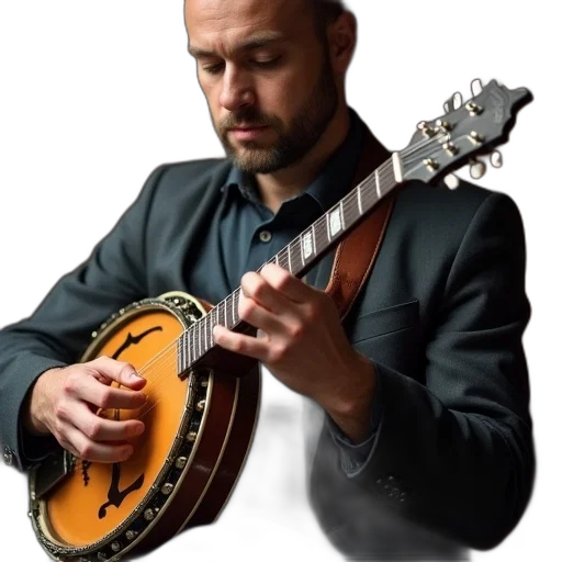 photorealistic, oil painting, concept art, mandolin transparent PNG cut-out