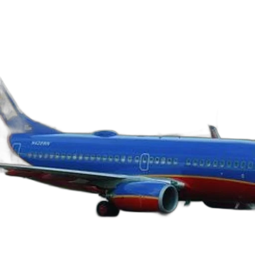 3d render, southwest, airlines, plane transparent PNG cut-out