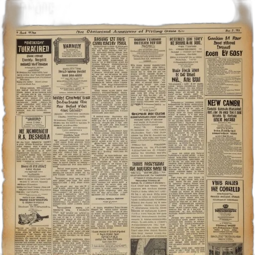vintage, newspaper, page, large transparent PNG cut-out