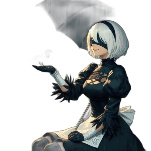 dress, staff, umbrella, mask transparent PNG cut-out