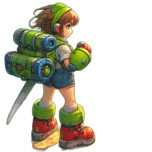 weapon, robot, concept art, pixel art transparent PNG cut-out