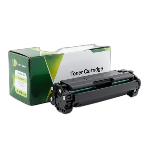 black, toner, cartridge, placed transparent PNG cut-out