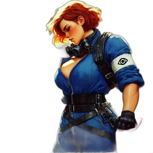 jacket, staff, weapon, face transparent PNG cut-out