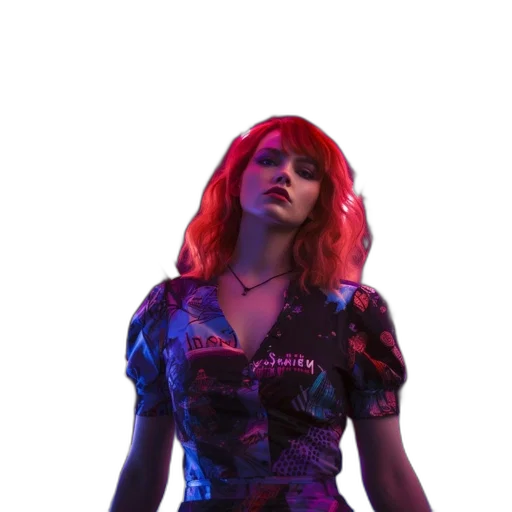 dress, jacket, cyberpunk, concept art transparent PNG cut-out