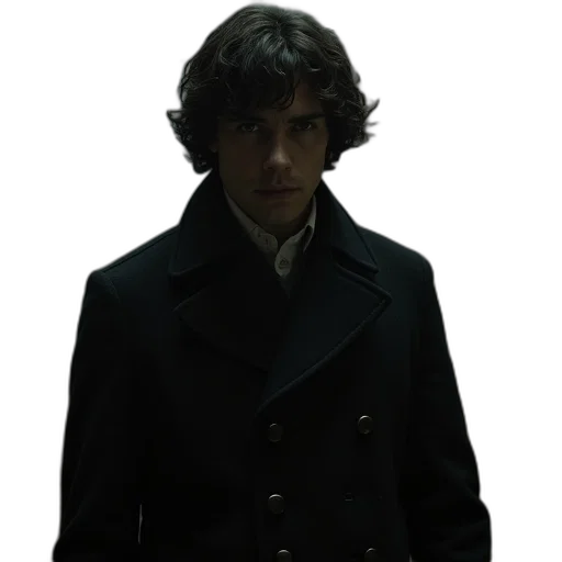 jacket, staff, face, concept art transparent PNG cut-out