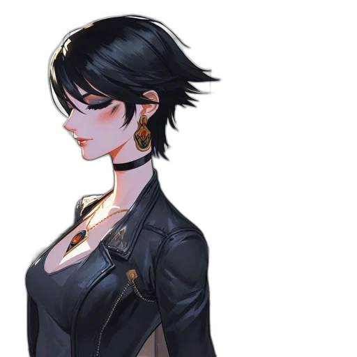 jacket, dress, face, staff transparent PNG cut-out
