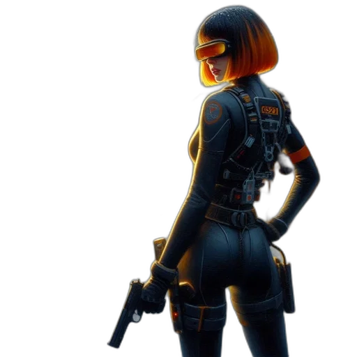 jacket, weapon, robot, concept art transparent PNG cut-out
