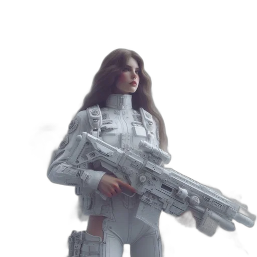 weapon, staff, robot, jacket transparent PNG cut-out