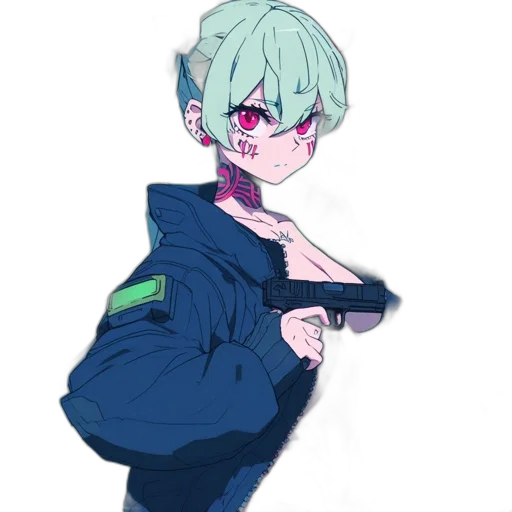 jacket, weapon, dress, staff transparent PNG cut-out