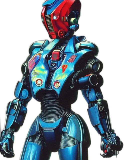 robot, concept art, 3d render, vaporwave transparent PNG cut-out
