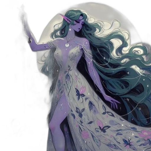 dress, concept art, fantasy art, watercolor transparent PNG cut-out