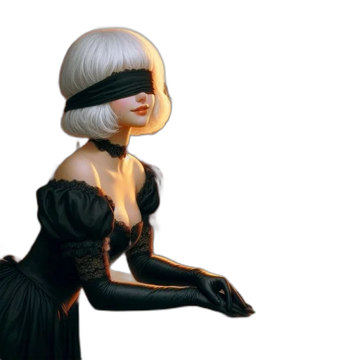 mask, dress, hat, hair transparent PNG cut-out