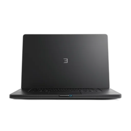 3d render, sleek, black, laptop transparent PNG cut-out