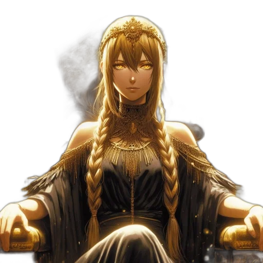 crown, staff, sword, dress transparent PNG cut-out