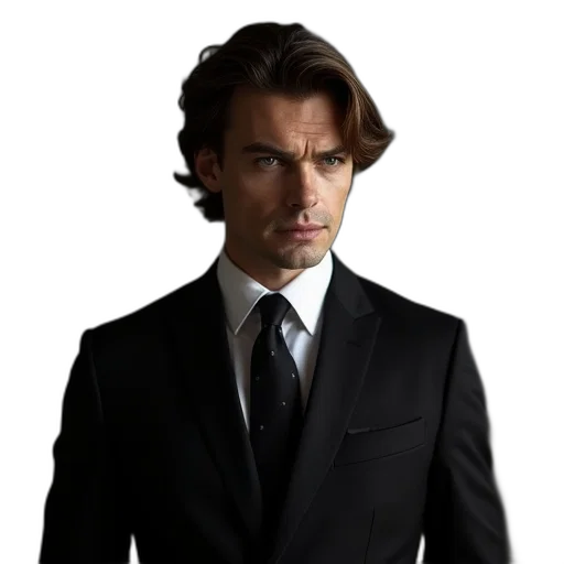 staff, jacket, face, hair transparent PNG cut-out