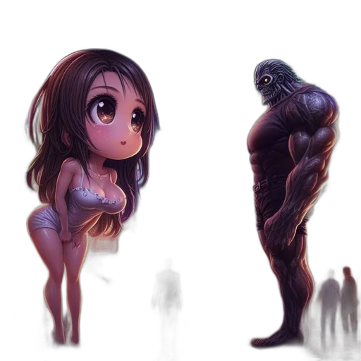 creature, hair, dress, concept art transparent PNG cut-out