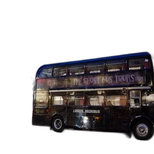 3d render, concept art, black, double-decker transparent PNG cut-out