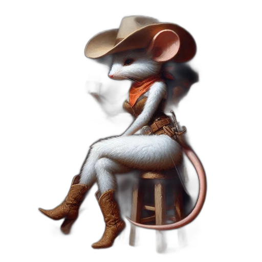 hat, animal, concept art, 3d render transparent PNG cut-out