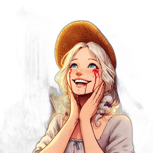 face, hat, anime, cartoon transparent PNG cut-out
