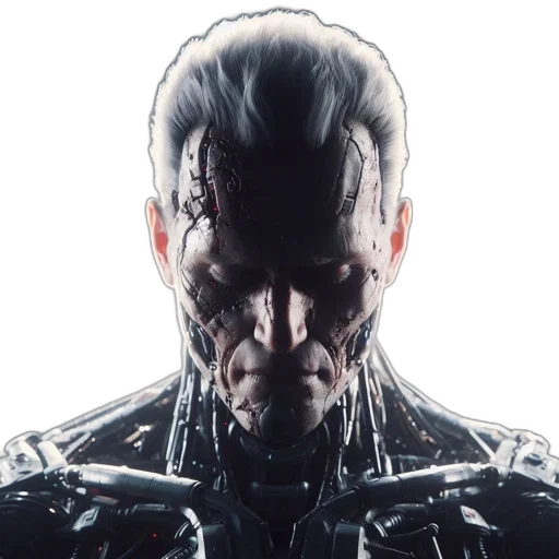 robot, face, mask, creature transparent PNG cut-out