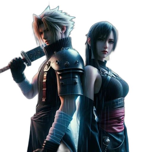 concept art, fantasy art, 3d render, two transparent PNG cut-out