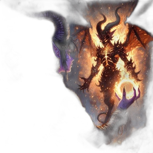 dragon, mask, creature, staff transparent PNG cut-out