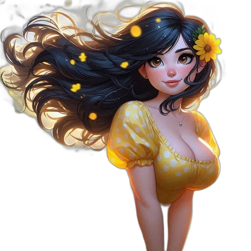 dress, hair, flower, crown transparent PNG cut-out