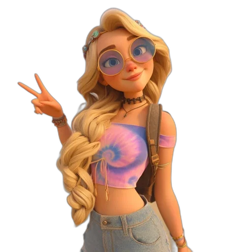staff, dress, 3d render, cartoon transparent PNG cut-out