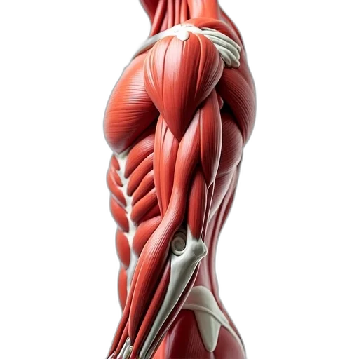 3d render, muscle, system, upper transparent PNG cut-out