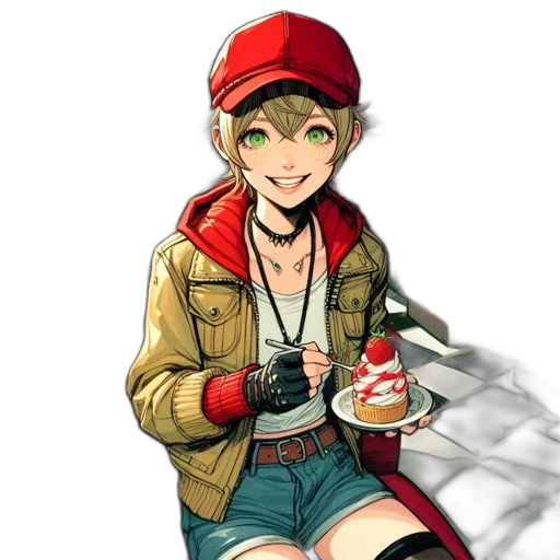 hat, jacket, food, face transparent PNG cut-out