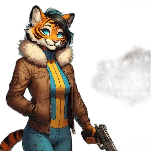 jacket, staff, weapon, animal transparent PNG cut-out