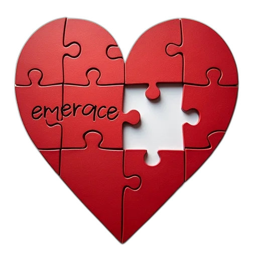 heart, shape, puzzle, words transparent PNG cut-out
