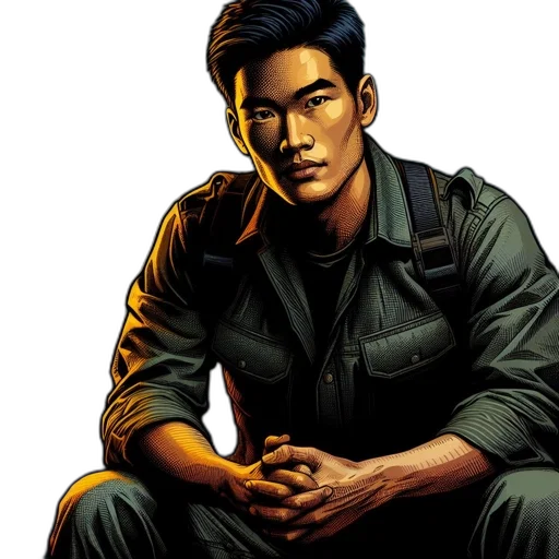 comic book art, concept art, photorealistic, man transparent PNG cut-out