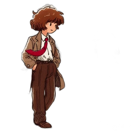 jacket, staff, hat, hair transparent PNG cut-out
