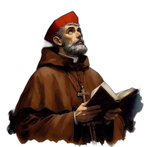 staff, man, brown, robe transparent PNG cut-out