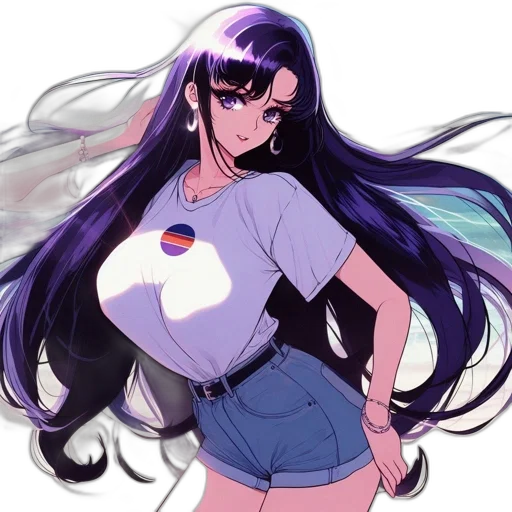 dress, staff, anime, vaporwave transparent PNG cut-out