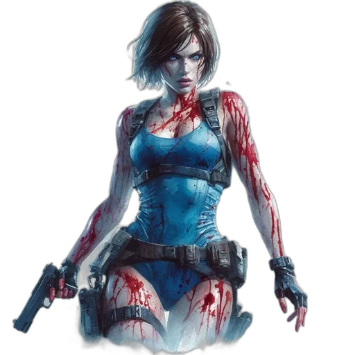 concept art, comic book art, pixel art, cyberpunk transparent PNG cut-out