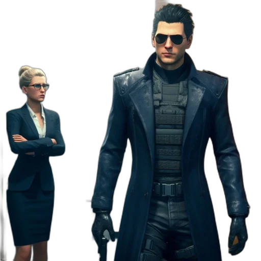 jacket, staff, concept art, 3d render transparent PNG cut-out