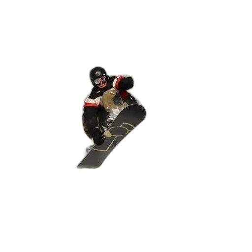 snowboarder, mid-air, surrounded, snow-covered transparent PNG cut-out