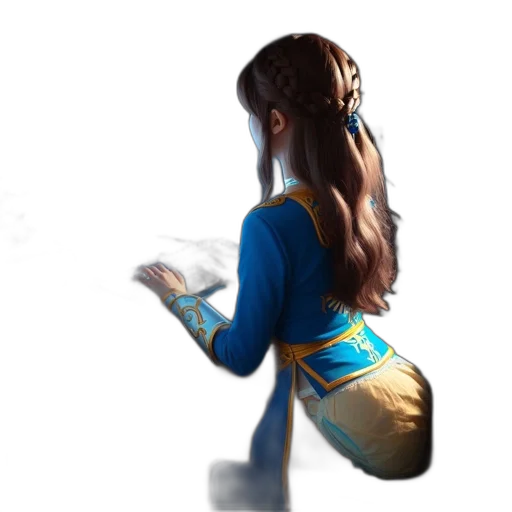 dress, jewelry, staff, crown transparent PNG cut-out