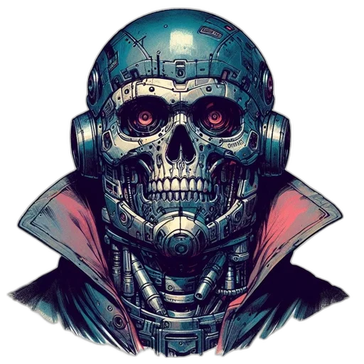 robot, face, mask, cyberpunk transparent PNG cut-out