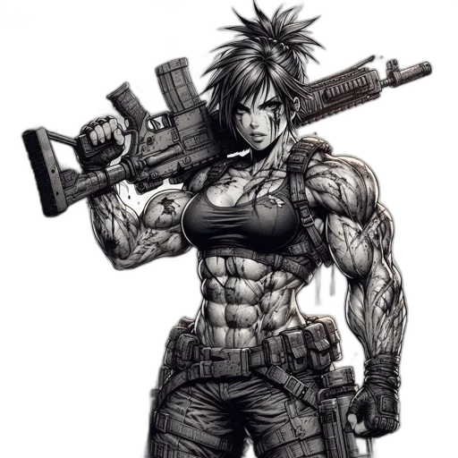 weapon, comic book art, concept art, cyberpunk transparent PNG cut-out