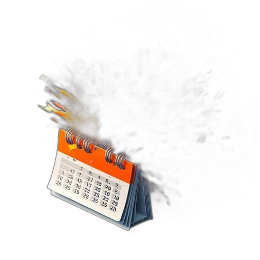 weapon, 3d render, exploded, calendar transparent PNG cut-out